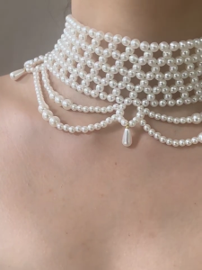 Classical Multi Strand Cultured Pearls Necklace Threaded Chain Enhances Evening Gowns Business Suits