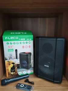 Speaker Aktif Super Bass Bluetooth Karaoke FLECO F-8606 LED AB GRATIS MIC WIRELESS Karaoke Speaker Bluetooth Full Bass Subwoofer Speaker 8.5 Inch Speaker Aktif Subwoofer Full Bass Salon Bluetooth Full Bass