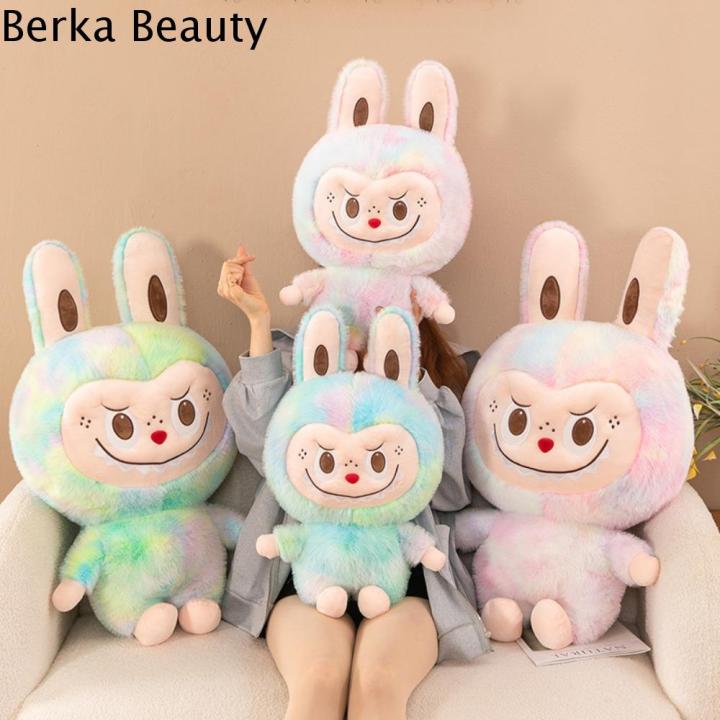 BERKA Rainbow Color Labubu Plush Stuffed Doll Gradient Big Eye Labubu ...