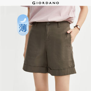 GIORDANO Nữ Quần short Quần short co giãn nhẹ bo gấu cạp cao đơn giản thời trang cơ bản thường ngày 05403317