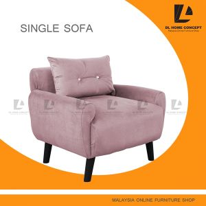 DL Home Concept Diamond 1 Seater Sofa (Waterproof Fabric Velvet)