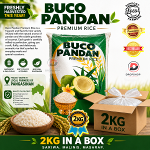 Buco Pandan Premium Rice 2KG or 4KG in a Box | Freshly Harvested Aromatic Rice | Soft Fluffy & Fragrant | Local Rice from Pangasinan - dropshop.ph