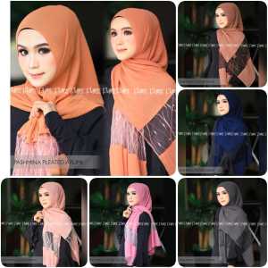 Flow arumi Pashmina Plisket jilbab terbaru murah kekinian hijab kerudung scraft ceruty terlaris