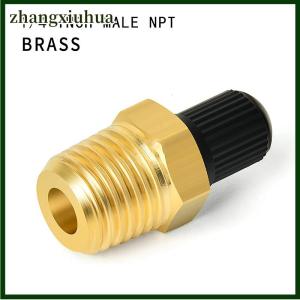 zhangxiuhua 2Pcs Brass Air Inflator Adapter W Valve Stem Inside 1 4 NPT (M) To Standard Schrader Valve (M) Tire Inflator Connector