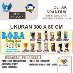Cetak Spanduk Banner ANEKA VARIAN BOBA NYAMPING Costom Desain
