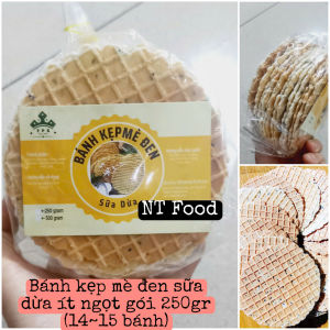 Bánh kẹp mè đen sữa dừa ít đường ít ngọt healthy Tân Phú Xuân gói 250gr-500gr