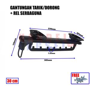 Rak Gantungan Lemari Kitchen Set Rak Dapur Tarik Dorong Rel Serbaguna Pantree Panci Wajan Spatula furniture anti panas