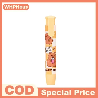 WHPHous คาปิบาร่าแบบกดบนยางลบการ์ตูนน่ารักแบบพับเก็บได้ยางลบดินสอยางสำหรับเด็กนักเรียนการเขียนเครื่องเขียนการวาดภาพ
