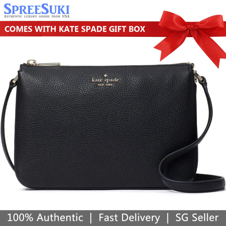 Kate Spade Handbag In Gift Box Crossbody Bag Triple Gusset Crossbody Black WKR00448 Lazada Singapore