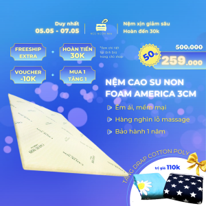 Nệm cao su non (Foam) mát xa America trải sàn đủ size dày 3cm - Êm ái và mềm mại Ngủ Ngon Nha