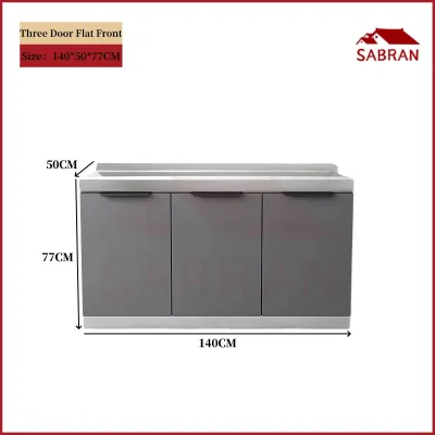 SABRAN Stainless Steel Kitchen Cabinet Full Set With Sink Drawers Storage Cabinet Gas Stove Cabinet