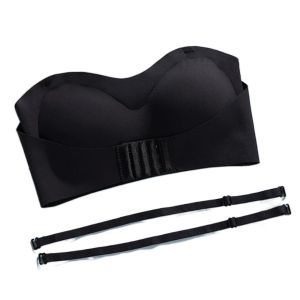 GOOTRADES ไม่ลื่นหลุด บรามองไม่เห็นสายหนัง ฟิตติ้ง ดันขึ้น บราเซียสตรี แฟชั่นสำหรับผู้หญิง เสื้อท่อนบน บราไร้ตะเข็บ แต่งงานในงานแต่งงาน