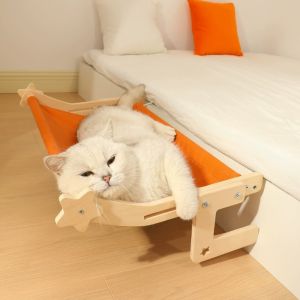 HATELI Cat Perch for Window Sill Orthopedic Hammock Design with Premium Hardwood & Robust Metal Frame Cat Window Seat Bed for Large Cats and Kittens Cats Hammock