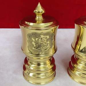 Bộ Đài thờ bằng đồng nguyên chất cao 16cm bộ 3 đài thờ