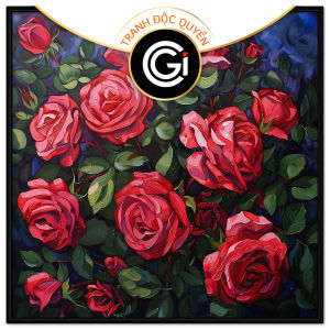 Tranh phong thủy tình yêu hoa hồng đỏ tranh treo tường dán tường decor nội thất.CGI-822