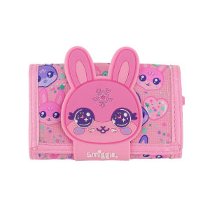Australia smiggle childrens wallet cute girs kawaii card three fold bags holder Pink Rabbit 5 inches