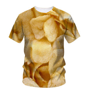 [Local Stock] VCC Fashion Popcorn Noodles Graphic Tees Plus Size Casual Tops Summer Creative Potato Chip 3D Printed T-shirt Mens Short Sleeve