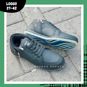 WIJAYA SEPATU - Sepatu LOGGO Cheers L0 SANTIAGO 37-42 /Sepatu Tali /Sepatu Sekolah Hitam /Sepatu Sneakers Anak /Sepatu Keren /Sepatu Olahraga /Sepatu Kulit