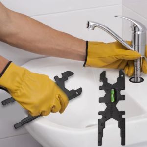 LIKANTA Horizontal Beads Faucet Wrench High-Carbon Steel Hose Shower Repair Hose Installation Spanner Multi-function Loosener Nut Spool Bubbler Wrench Household