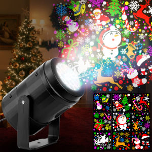 🎄16 Patterns Christmas Snow Falling /Halloween Projector Lamp Clear Projection with 16 Patterns Light for Home Atmosphere Creating SN-PH