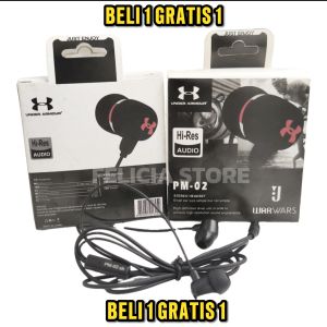 PROMO EARPHONE BELI 1 GRATIS 1 / HEDSET KABEL MEGA BASS MURAH / HANDSFREE EARPHONE PM02 ORlGlNAL