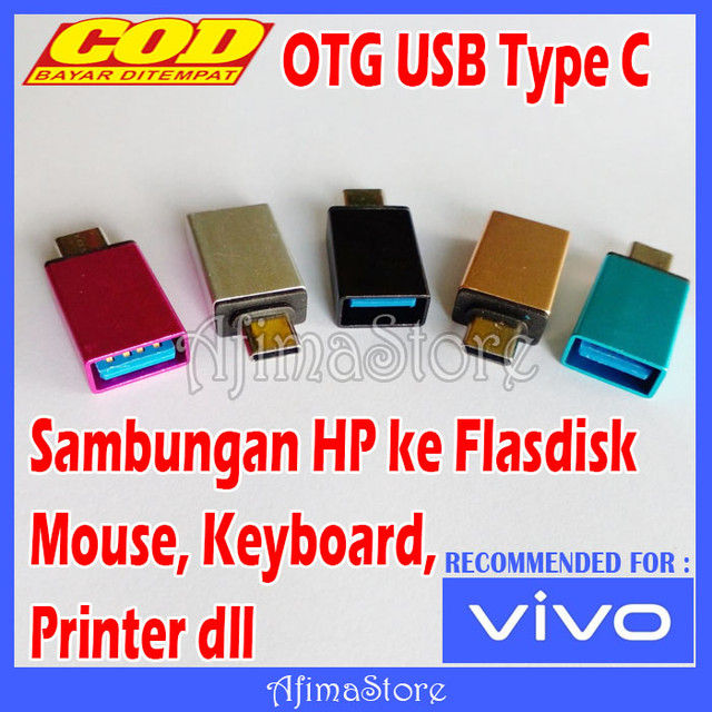 Sambungan OTG USB Type C untuk HP VIVO V50 V40 V30 V29 V27 PRO Y39 Y38 Y36 Y29 Y27 Y22 Y04 Y03 Y18 Y17 Y300 Y200 Y100 Sambungan Ponsel Android ke Flashdisk Mouse Keyboard Flasdisk Printer Barcode Scanner Bluetooth Stick Game Controller