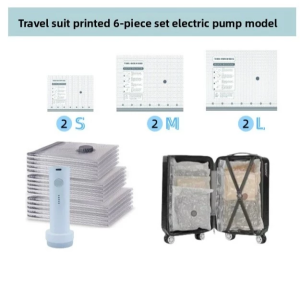 18pcs Vacuum Compression Bag Travel Storage Bag Mini Air Electric Pump for Clothes Resealable Vacuum Bags
