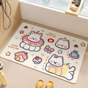 BHQ Non-Slip PVC Bathroom Shower Mat Anti-Slip Floor Mat Kids Cartoon Bath Mat Bathtub Mat Home Safety