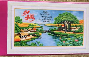 Tranh đính đá Gia đình quê hương (chưa đính) LV530