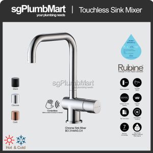 Rubine x sgPlumbMart Bologna Touchless Sensor Sink Mixer Tap BO 3144AS.CH Kitchen Table Top Hot/Cold Faucet