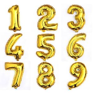 30 Inch Gold Number Foil Balloon Birthday Belon Nombor