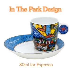 Ly Sứ Espresso Nghệ Thuật Goebel dung tích 80ml – Bộ Ly & Dĩa Họa Tiết Pop Art Cao Cấp - VTạp Hoá Vy An