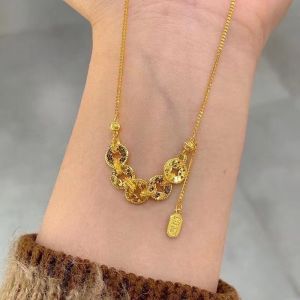 Dây Chuyền 5 Đồng Xu Vàng Phong Thủy Vượng Khí May Mắn GIàu Sang DAYCHUYENDONGXUVANG3