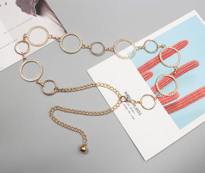 SALANGHANDA Rhinstone ring metal waist chain belt 90cm