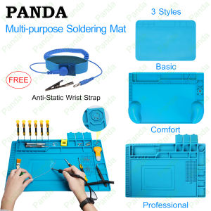 PANDA Karpet Anti PanasService PadTool Karpet ServiceAlat Service HPAnti Panas Silicone Repair MatAlas Insulasi Tahan PanasMagnetic Slot Solder Maintenance MatMulti-purpose soldering mat FREE anti-static wrist strap[Stok&Pengiriman Cepat]