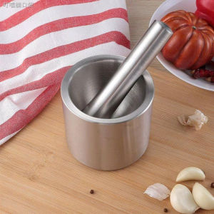 Bộ Cối Chày Inox 304 Kèm Nắp - Hàng Cao Cấp Không Vết Hàn Không Han Gỉ An Toàn Khi Sử Dụng