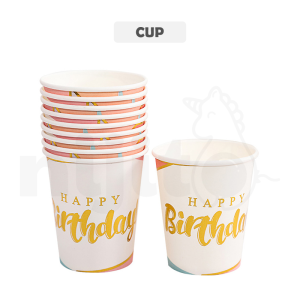 Nijito - 10pcs Hot Stamping Dot Disposable Cake Tableware Party Paper Plate Birthday Party Round Paper Plate