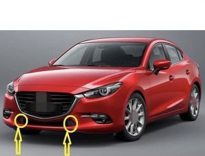 Ốp tam giác lưới gió cản trước Mazda3 2017 -2019 (Màu đen)