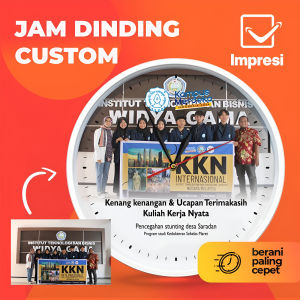 Jam Dinding Custom Foto Sendiri / Nama Tulisan / Logo Instansi Wedding Wisuda Ultah Bebas Desain – Jam Dinding PREMIUM 30CM Souvenir Gift Kantor