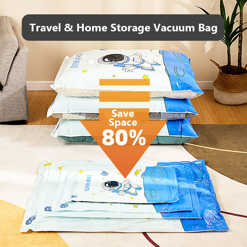 Vacuum Compression Storage Bag, Plastic Organizer For Quilt & Clothes, Travel Luggage Use
_voghion.com