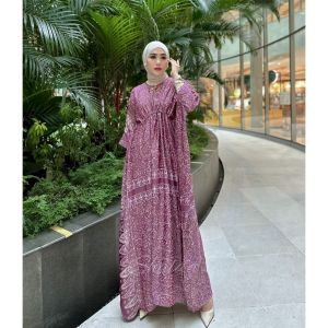 KAFTAN PLUM SILK SUTRA DRESS GAMIS BATIK CAP PEKALONGAN