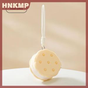 HNKMP กล่องเก็บแป้งพัฟสองชั้นรูปร่างคุกกี้1ชิ้นกล่องเก็บเครื่องสำอางอเนกประสงค์ปลอดภัยกล่องเก็บกันฝุ่นพร้อมสายคล้อง