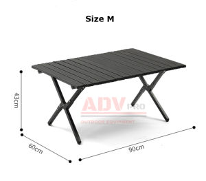 Portable Outdoor Folding Table Large Medium Small Size Camping Table Glamping BBQ Picnic Egg Roll Table Meja Lipat All Black Loading Capacity 150kg