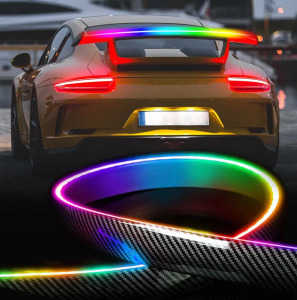 Car LED Rear Spoiler Light Dream Color Chasing Tail Light Strip Waterproof RGB Daytime Running Turn Signal Reverse Brake Lights