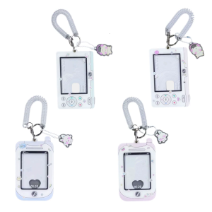 Acrylic Photocard Holder with Pendant Keychain Bus Card Protector Cartoon Card Holder Credit Card Sleeve Cover