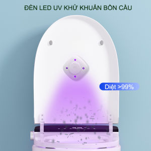 Đèn led UV khử bồn cầu diệt khuẩn thông minh thế hệ mới kèm 10 gen thơm (4 led UV pin sạc)
