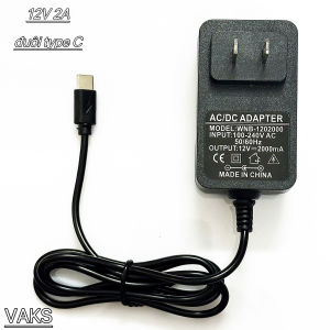 Bộ chuyển đổi điện Type C 12V2A sử dụng cho đèn LED đàn piano kỹ thuật số gương làm đẹp đèn..