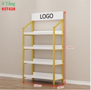 Kệ trưng bày sản phẩm hàng hóa  kệ trang trí khung sắt mặt gỗ KST428 - NỘI THẤT LẮP RÁP VIENDONGADV