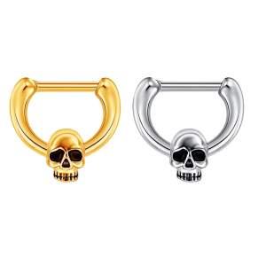 Sturdy 316L Stainless Steel Skull Head Nose Piercing Unique Nose Stud Perfect For Music Festivals And Parties