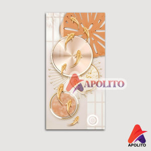 HIASAN DINDING ABSTRAK MODERN ART (15X30 CM) DEKORASI DINDING ABSTRAK EMAS MINIMALIS PAJANGAN POSTER